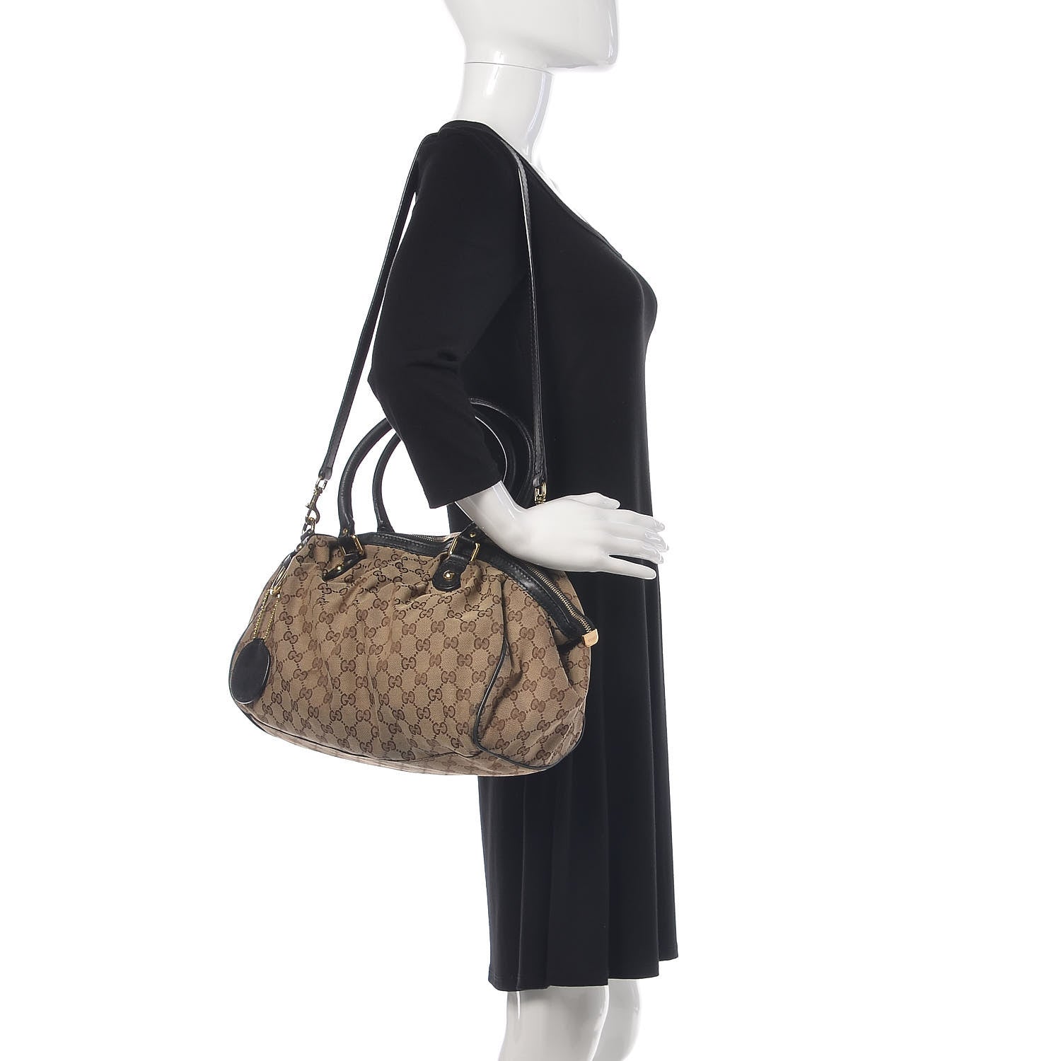 Gucci Monogram Medium Sukey Boston Bag Brown 2 of 16