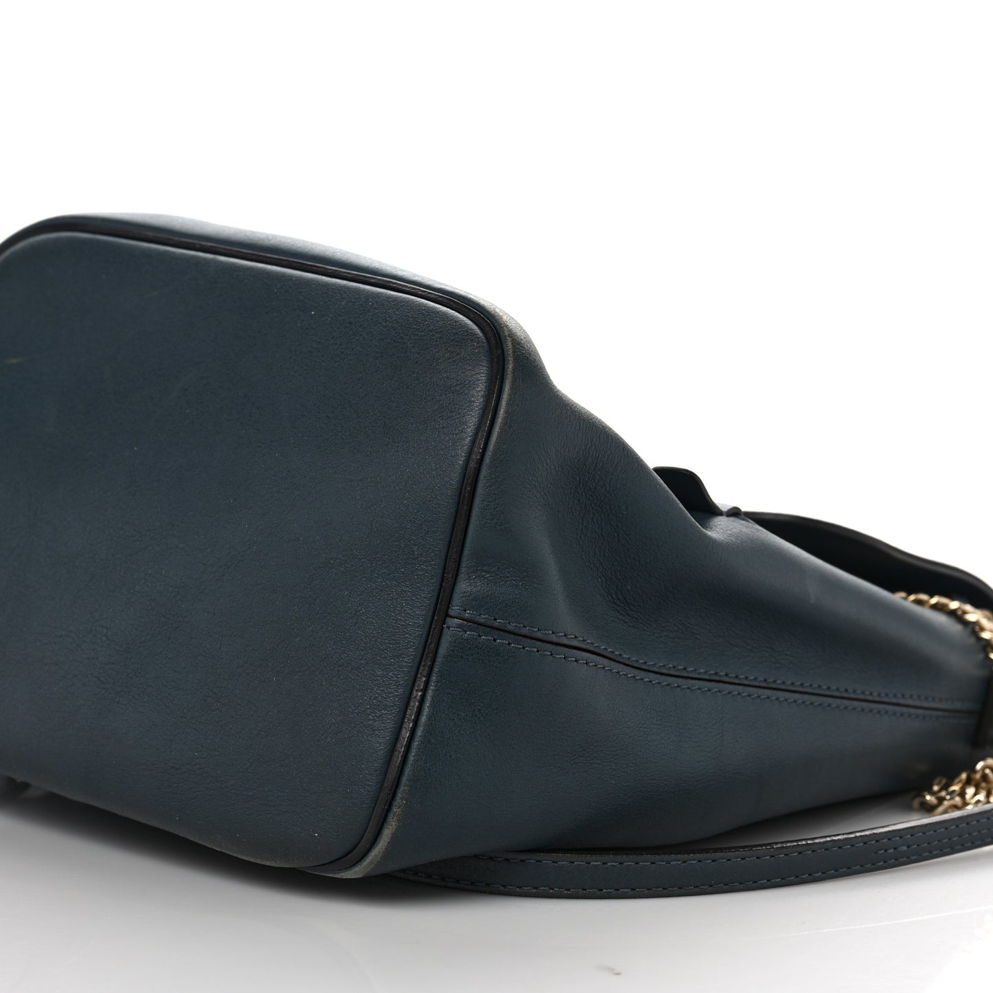 Suede Calfskin Small Faye Backpack Silver Blue