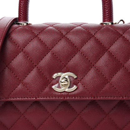 Chanel Caviar Lizard Quilted Mini Coco Handle Flap Red 10 of 11