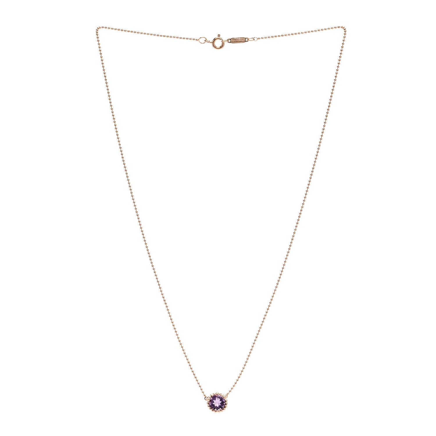 Tiffany 18K Rose Gold Amethyst Sparklers Octagonal Pendant Necklace 3 of 6