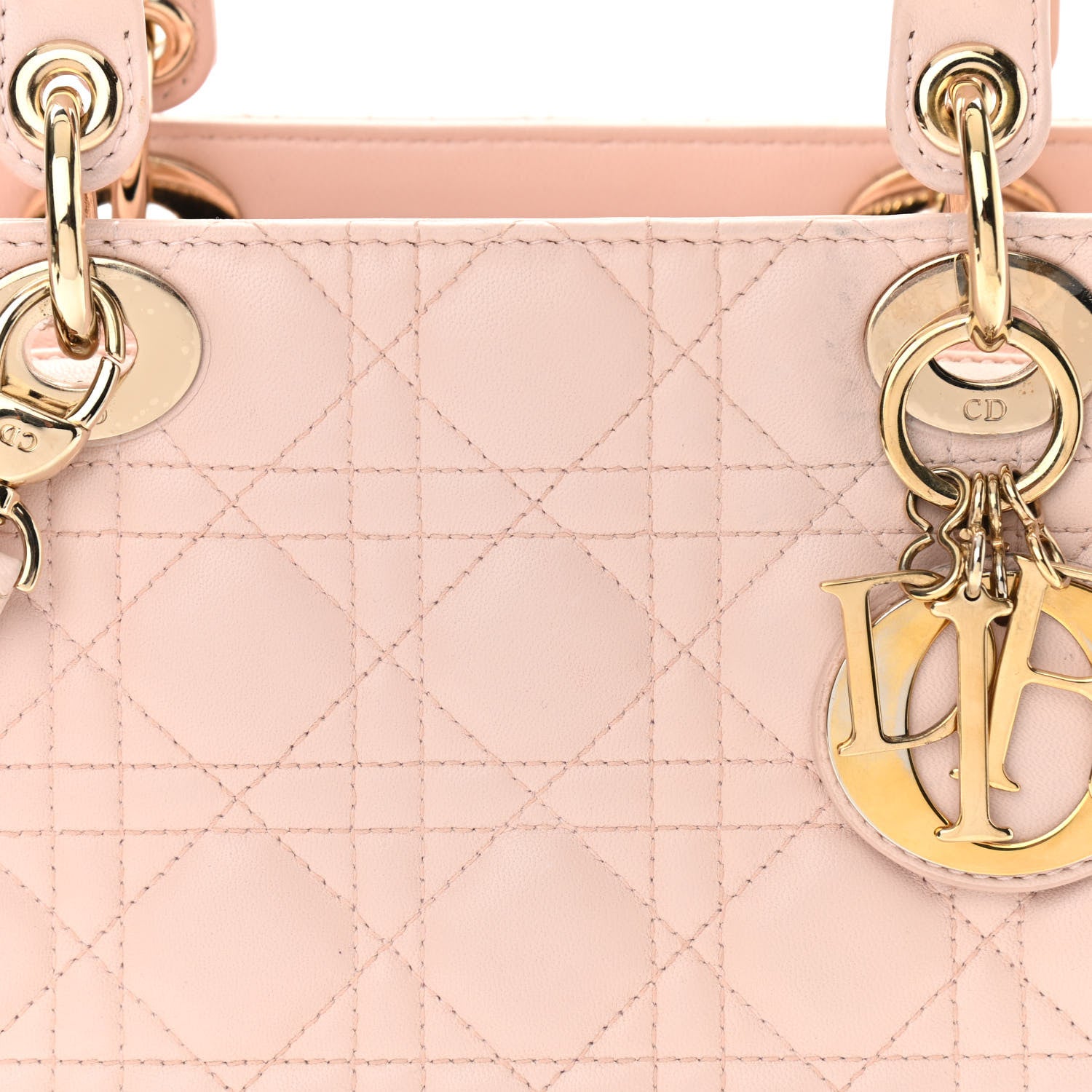 Christian Dior Lambskin Cannage Medium Lady Dior Light Pink 8 of 13