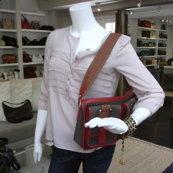 Canvas Buckle Pocket Shoulder Bag