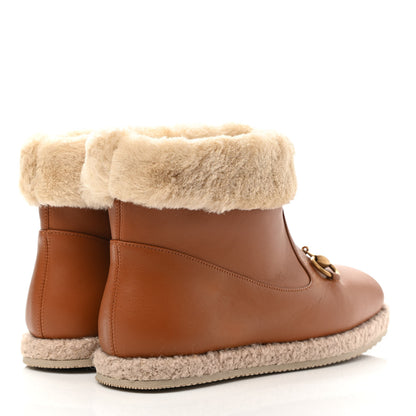Gucci Calfskin Wool Womens Fria Horsebit Ankle Boots 36.5 New Caramel Butterscotch 4 of 10