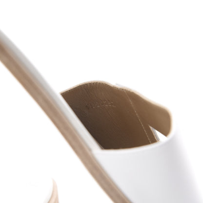 Hermes Calfskin View Sandals 37.5 White 8 of 9