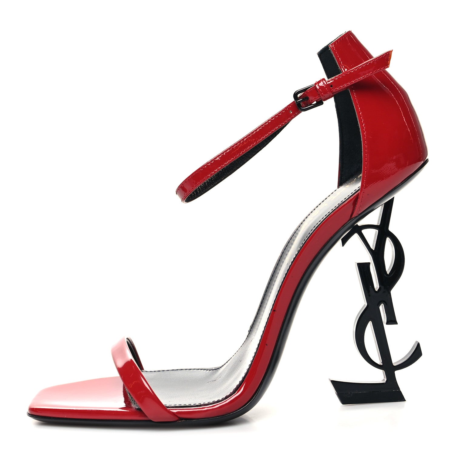 Saint Laurent Patent Calfskin Opyum 110 Sandals 36 Red 1 of 7
