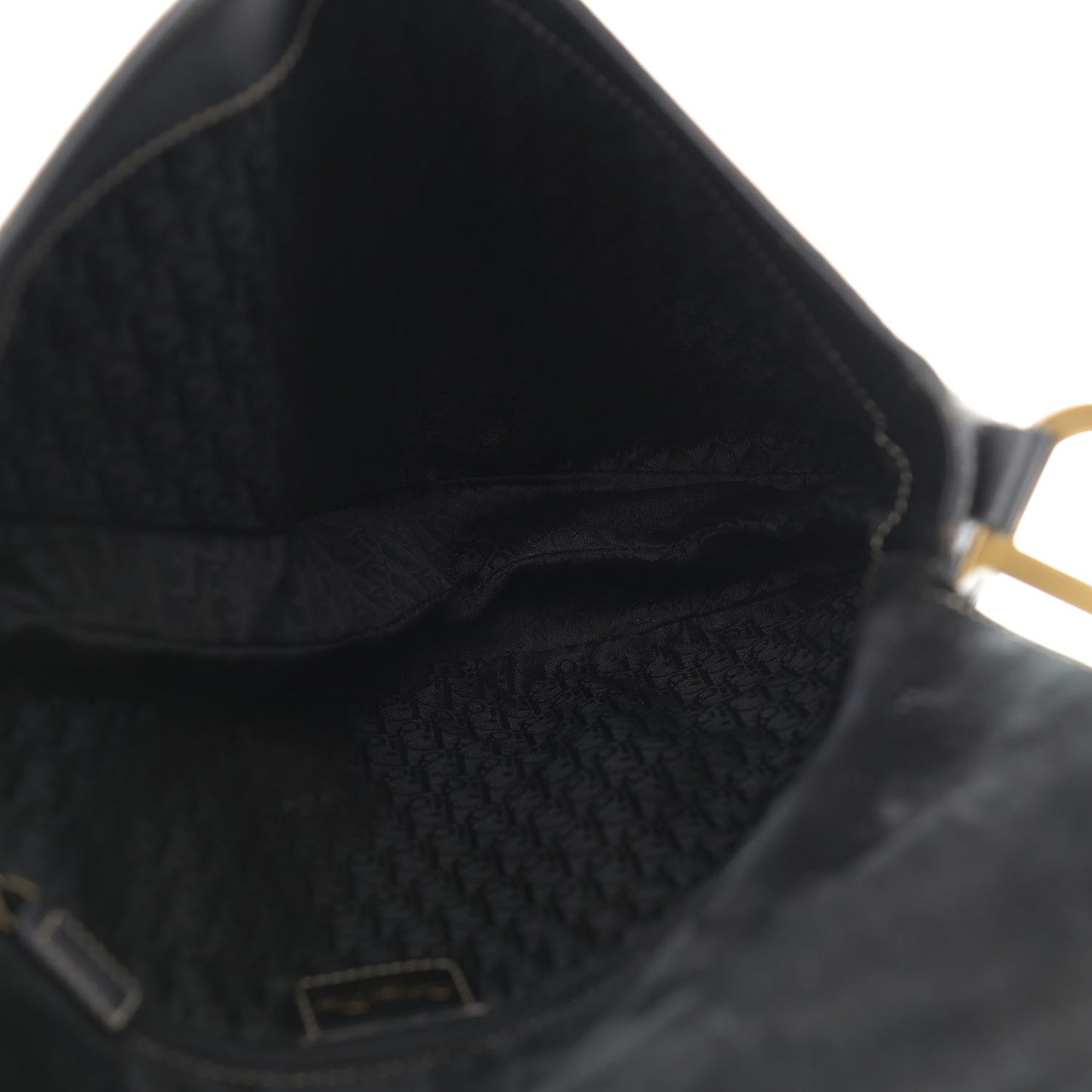 Grained Calfskin Double Saddle Bag Black