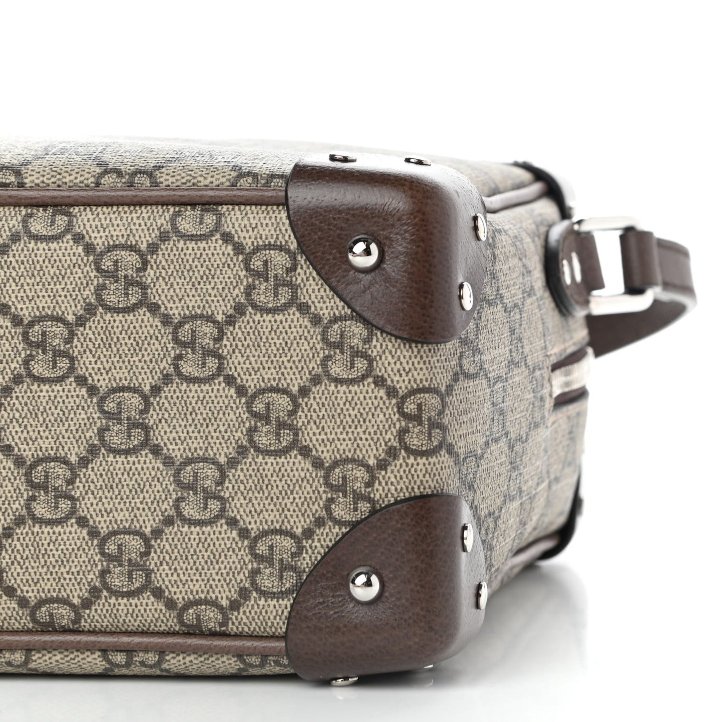 GG Supreme Monogram Textured Calfskin Square Messenger Bag Beige Ebony New Acero