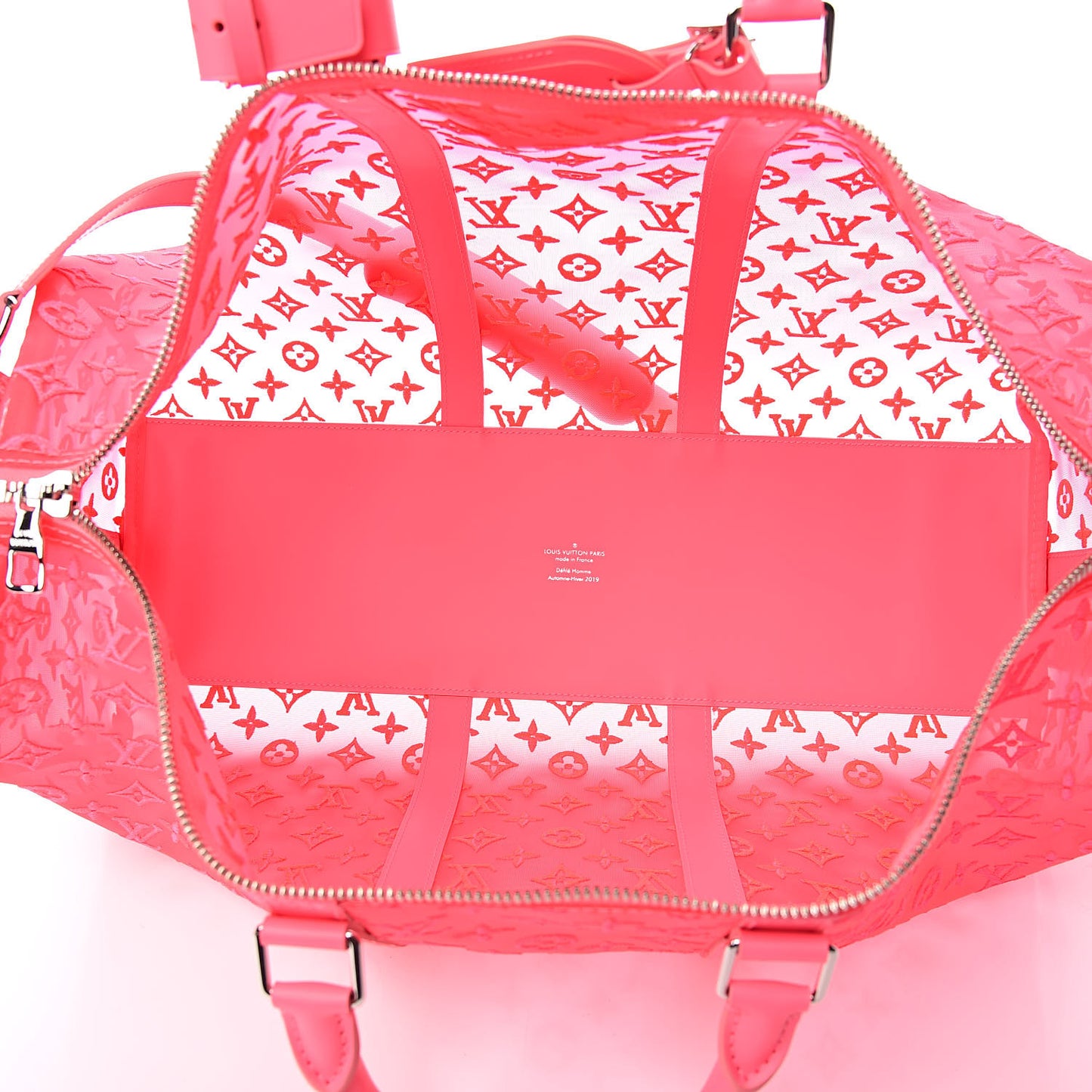 Monogram Fluo See Through Keepall Bandouliere 50 Rose