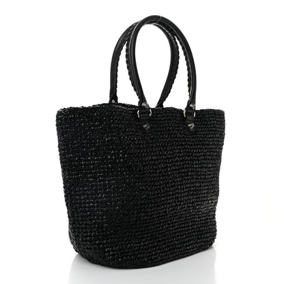 Balenciaga Raffia Woven Large Le Cagole Panier Tote Black 3 of 10