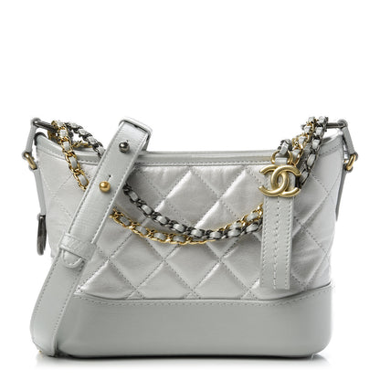 Chanel Aged Calfskin Quilted Small Gabrielle Hobo Grey 1 of 11