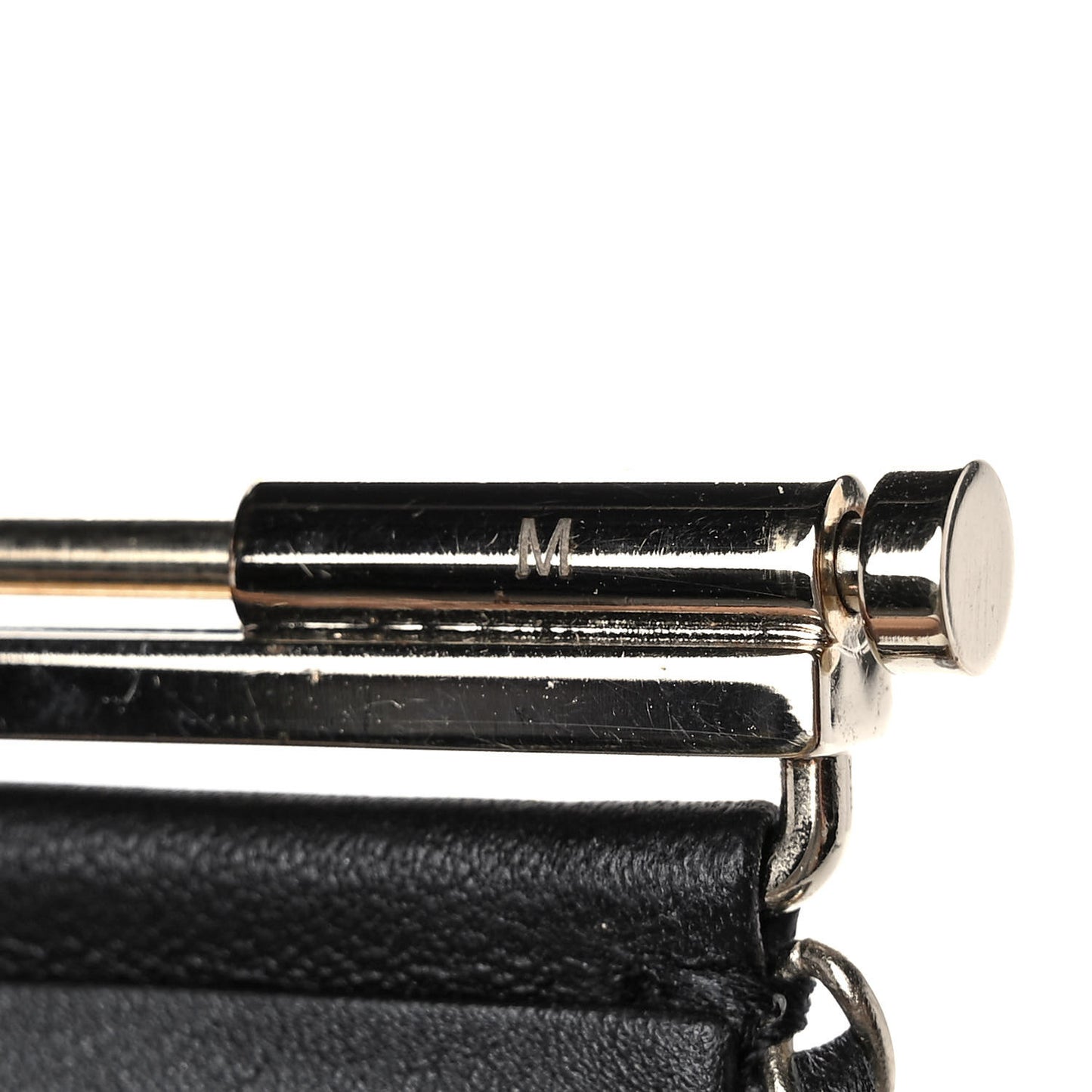 Lambskin Chain CC Cuff Bracelet Black Gold