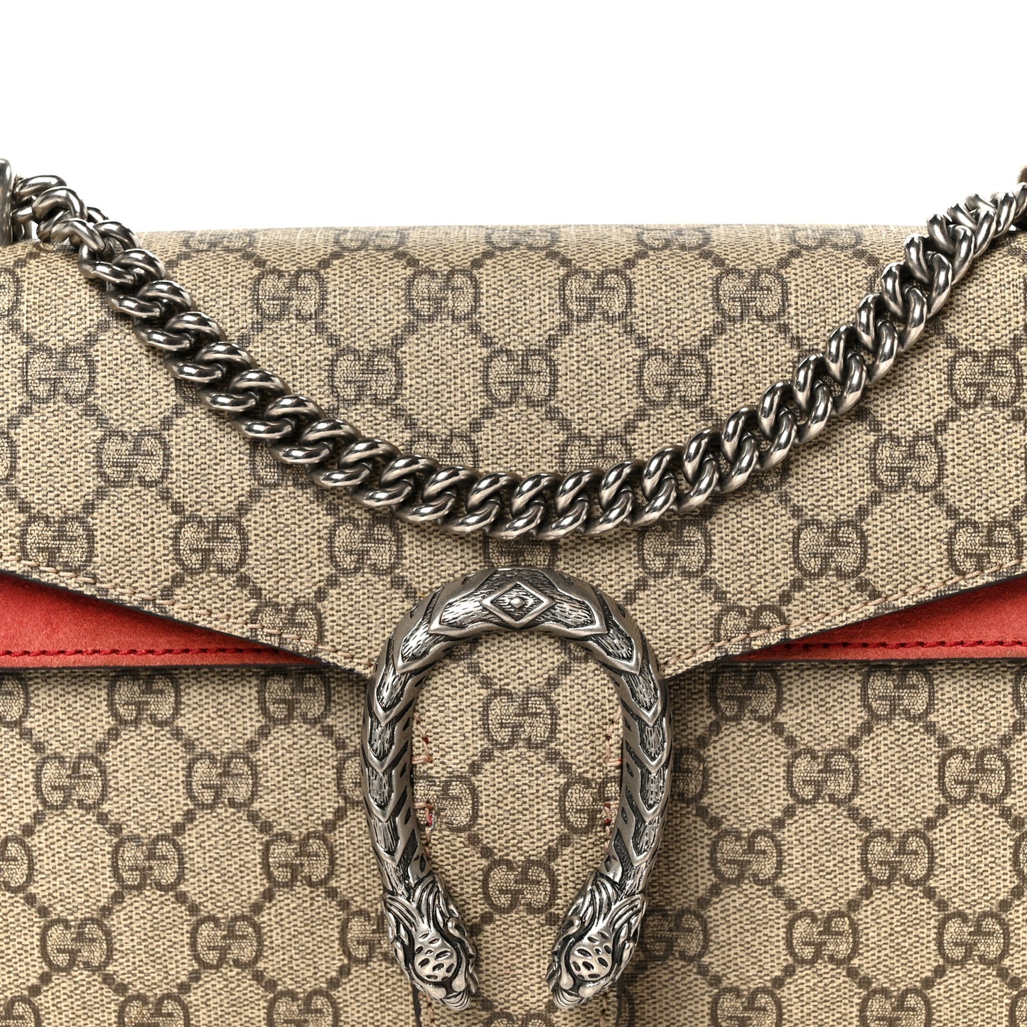 GG Supreme Monogram Small Dionysus Shoulder Bag Red