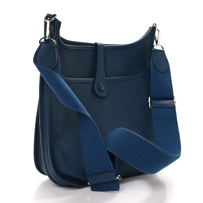 Hermes Taurillon Clemence Evelyne III PM Deep Blue 3 of 11