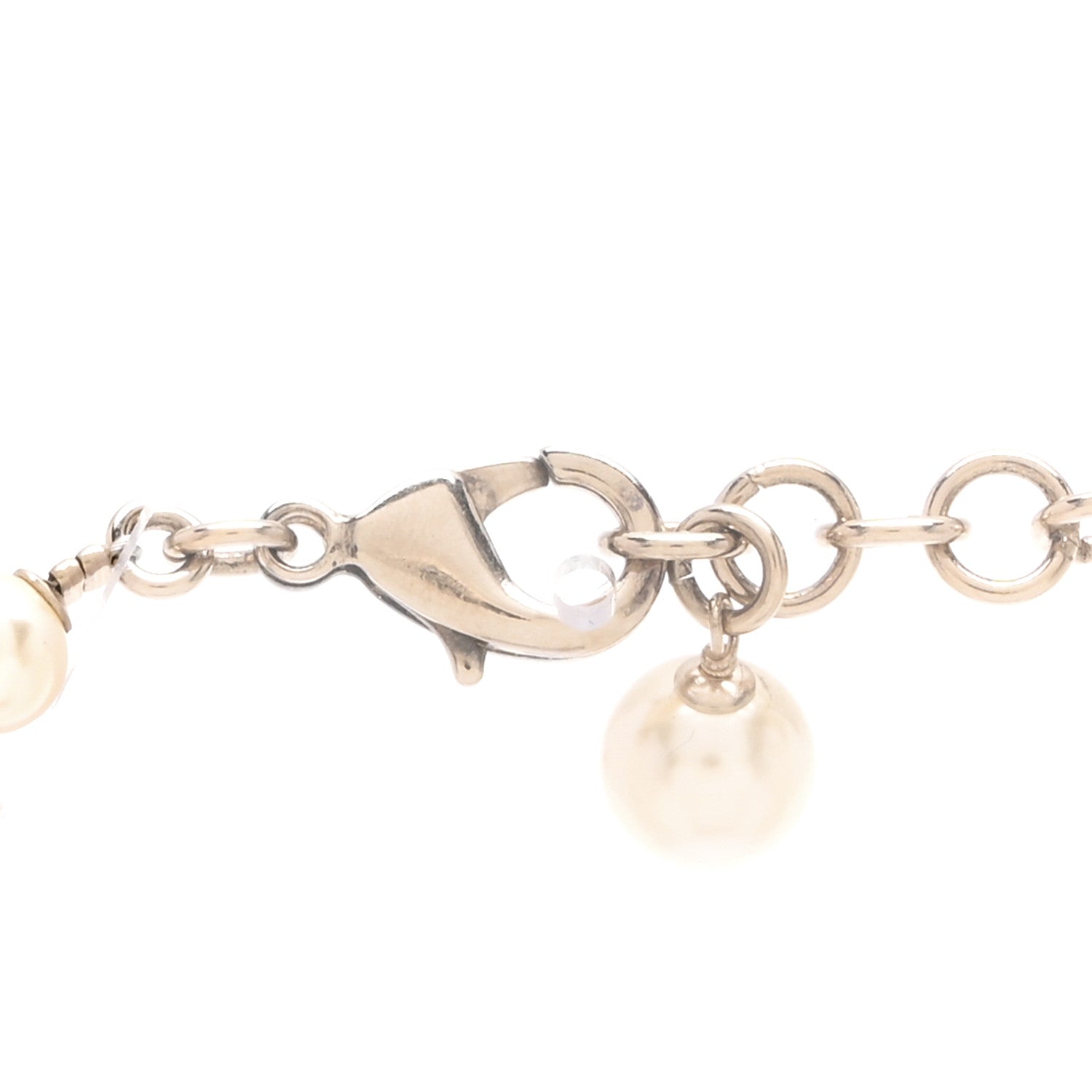 Chanel Pearl Crystal CC Dangle Short Necklace Gold 5 of 6