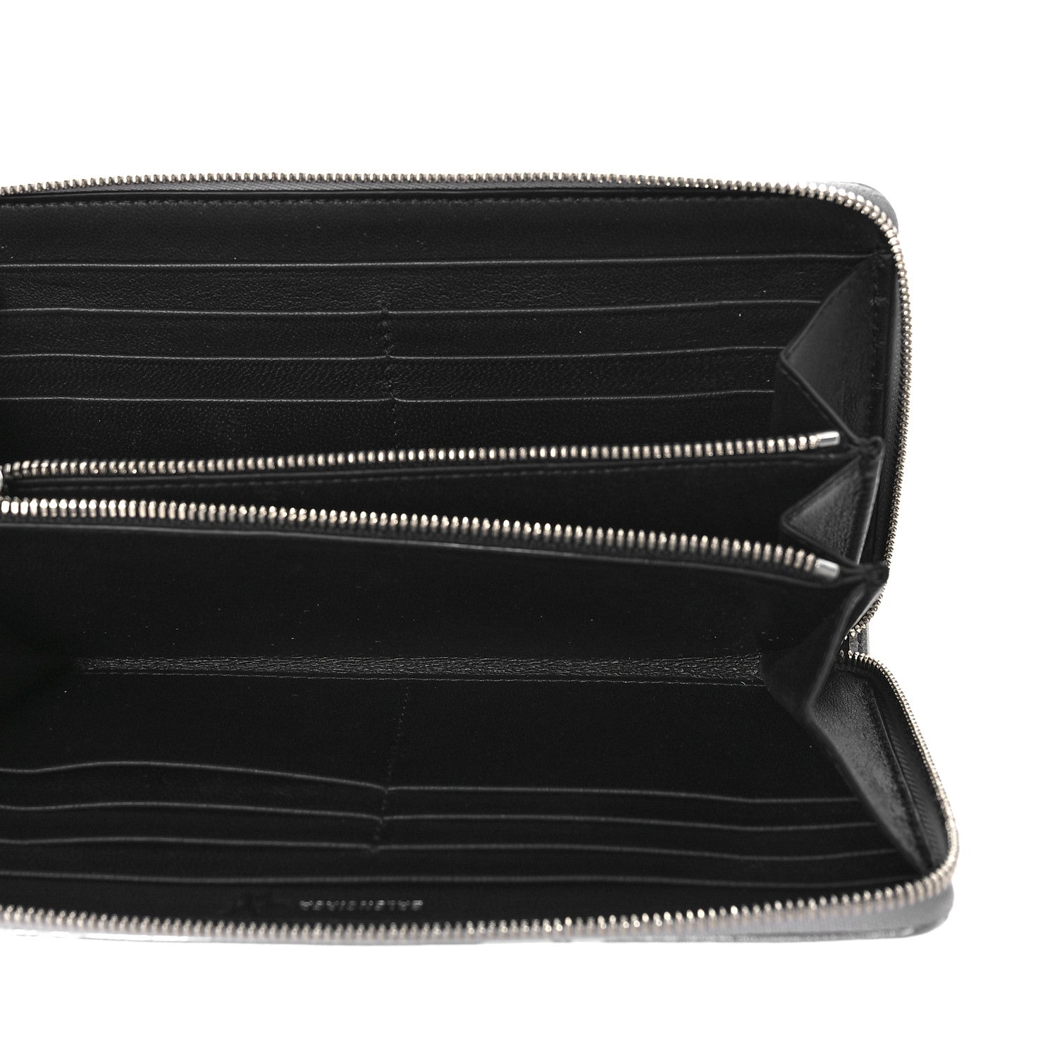 Balenciaga Metallic Calfskin Losange Monogram Everyday Continental Zip Around Wallet Silver Black White 5 of 8