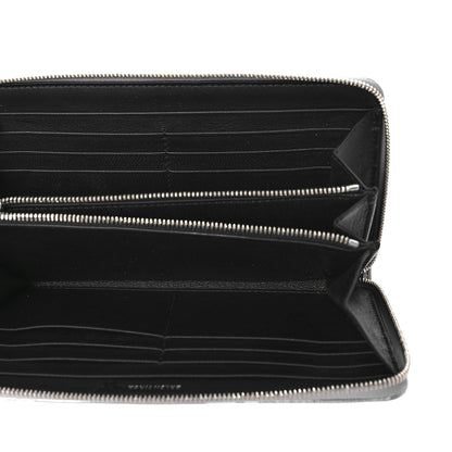 Balenciaga Metallic Calfskin Losange Monogram Everyday Continental Zip Around Wallet Silver Black White 5 of 8