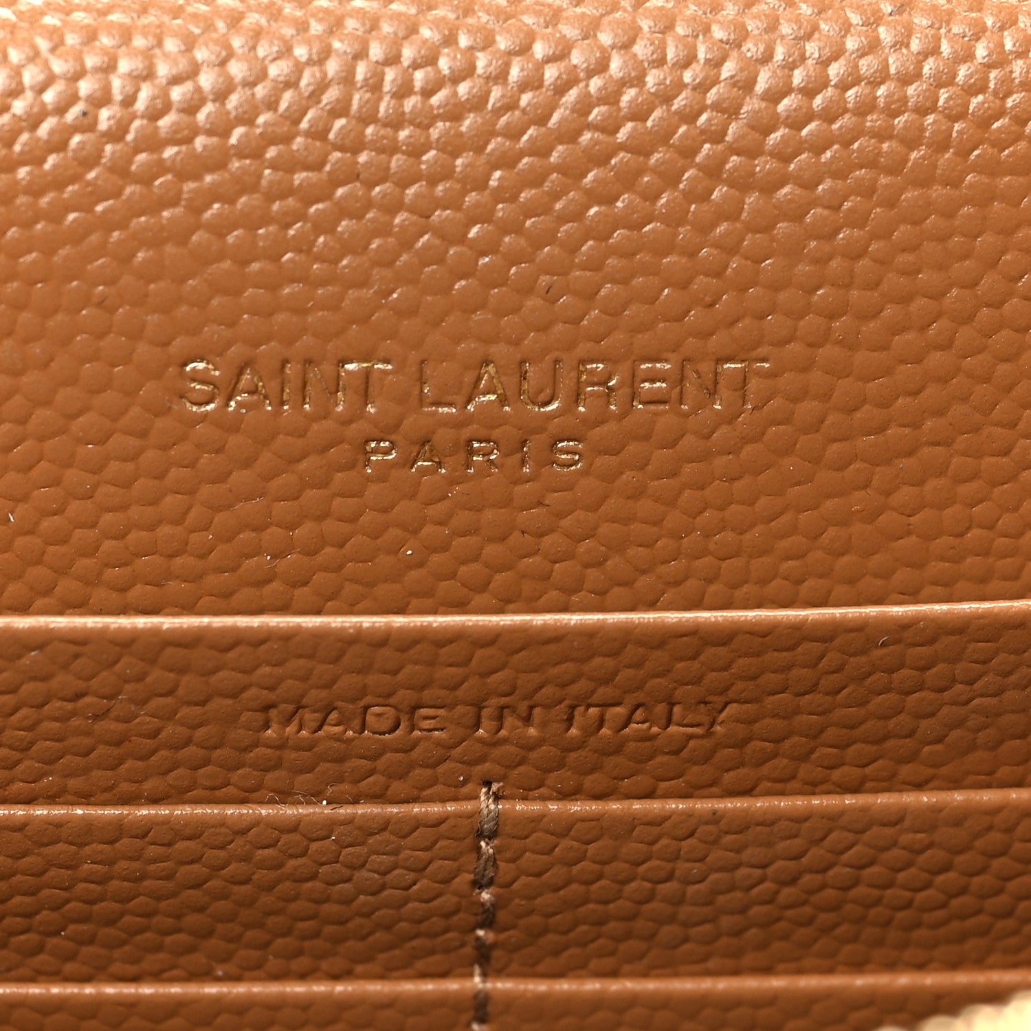 Saint Laurent Grain De Poudre Matelasse Chevron Monogram Envelope Chain Wallet Natural Dark 6 of 7