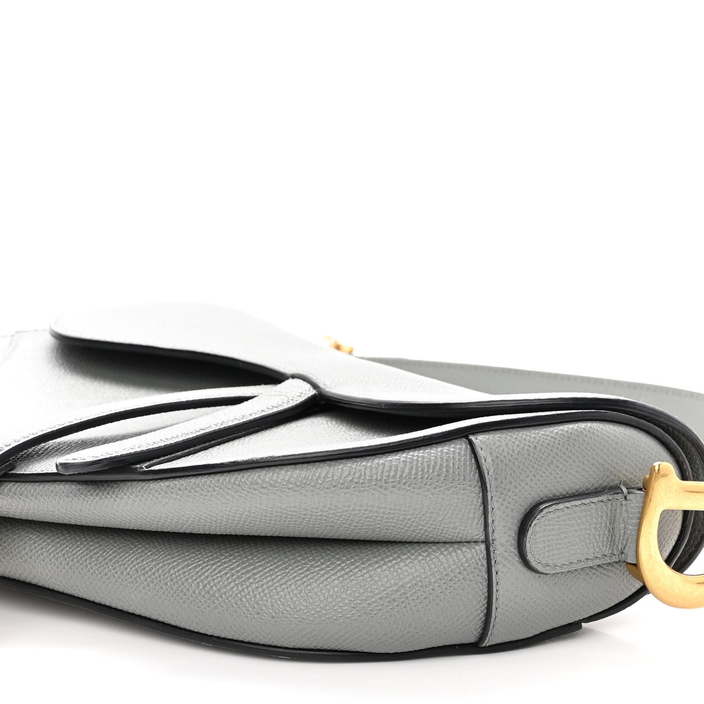 Grained Calfskin Saddle Bag Grey