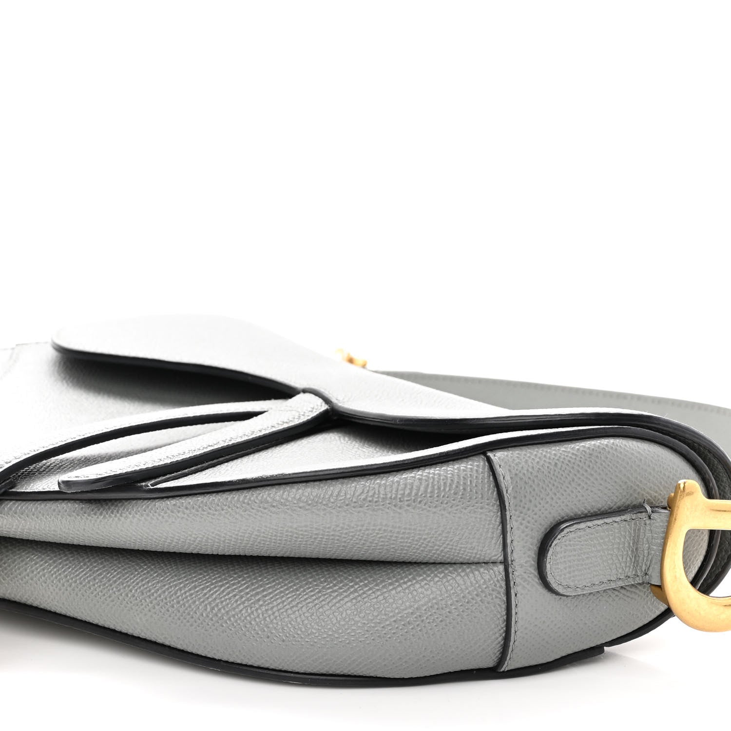 Christian Dior Grained Calfskin Saddle Bag Grey 10 of 10