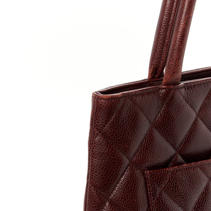 Chanel Caviar Quilted Medallion Tote Bordeaux 11 of 13