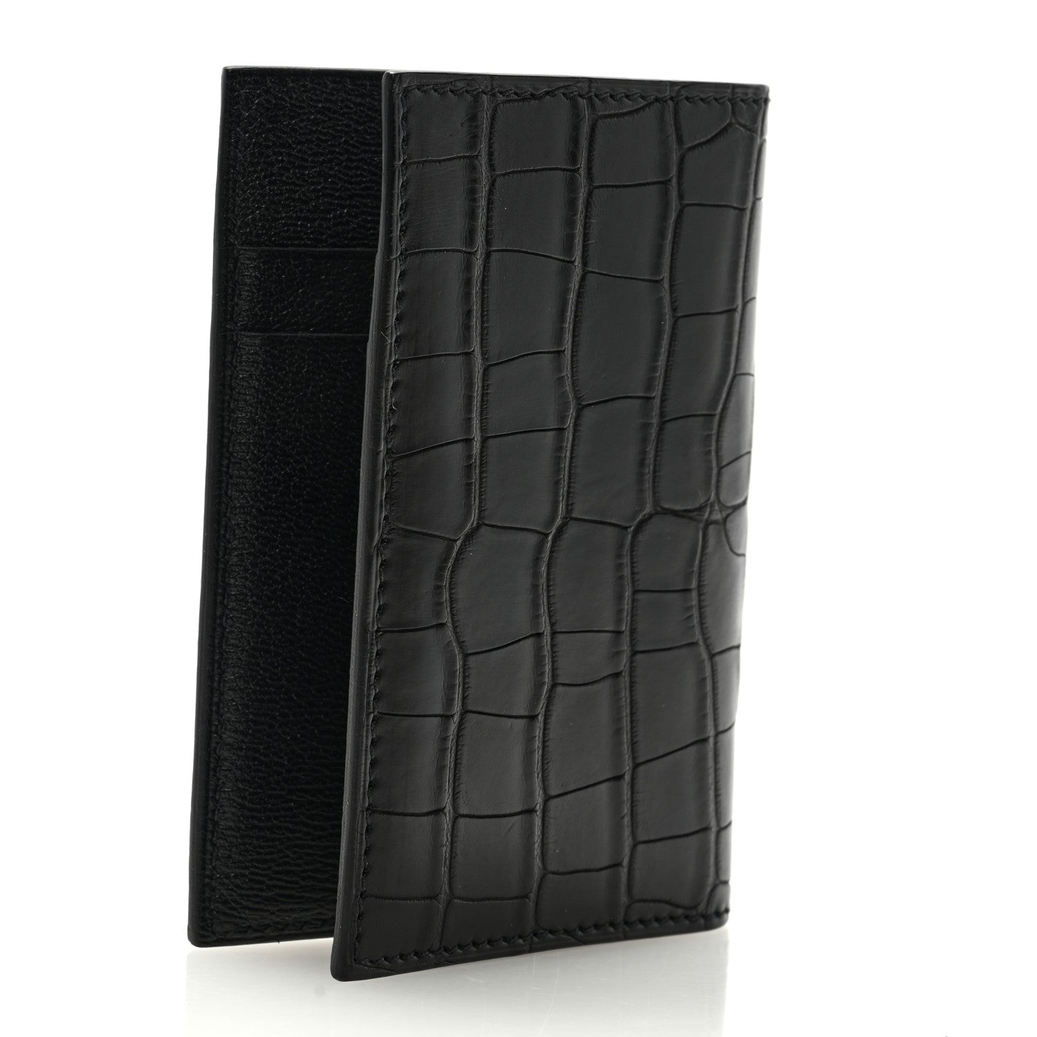 Hermes Matte Alligator MC2 Euclide Card Holder Black 3 of 6