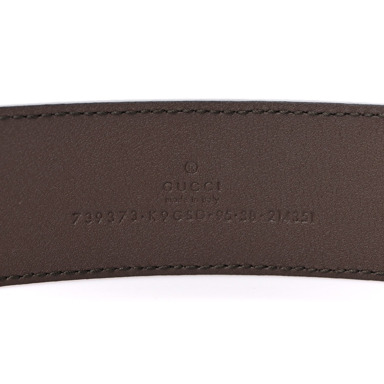 Gucci GG Supreme Monogram Textured Dollar Calfskin Blondie 40mm Belt 95 38 Beige Ebony New Acero 3 of 4