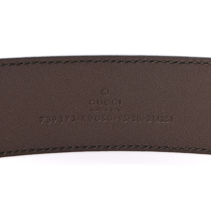 Gucci GG Supreme Monogram Textured Dollar Calfskin Blondie 40mm Belt 95 38 Beige Ebony New Acero 3 of 4