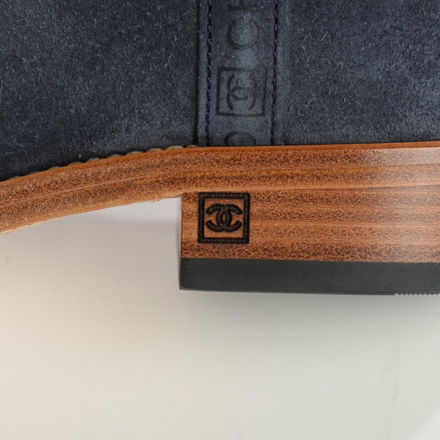 Suede Logo Boots 37.5 Navy