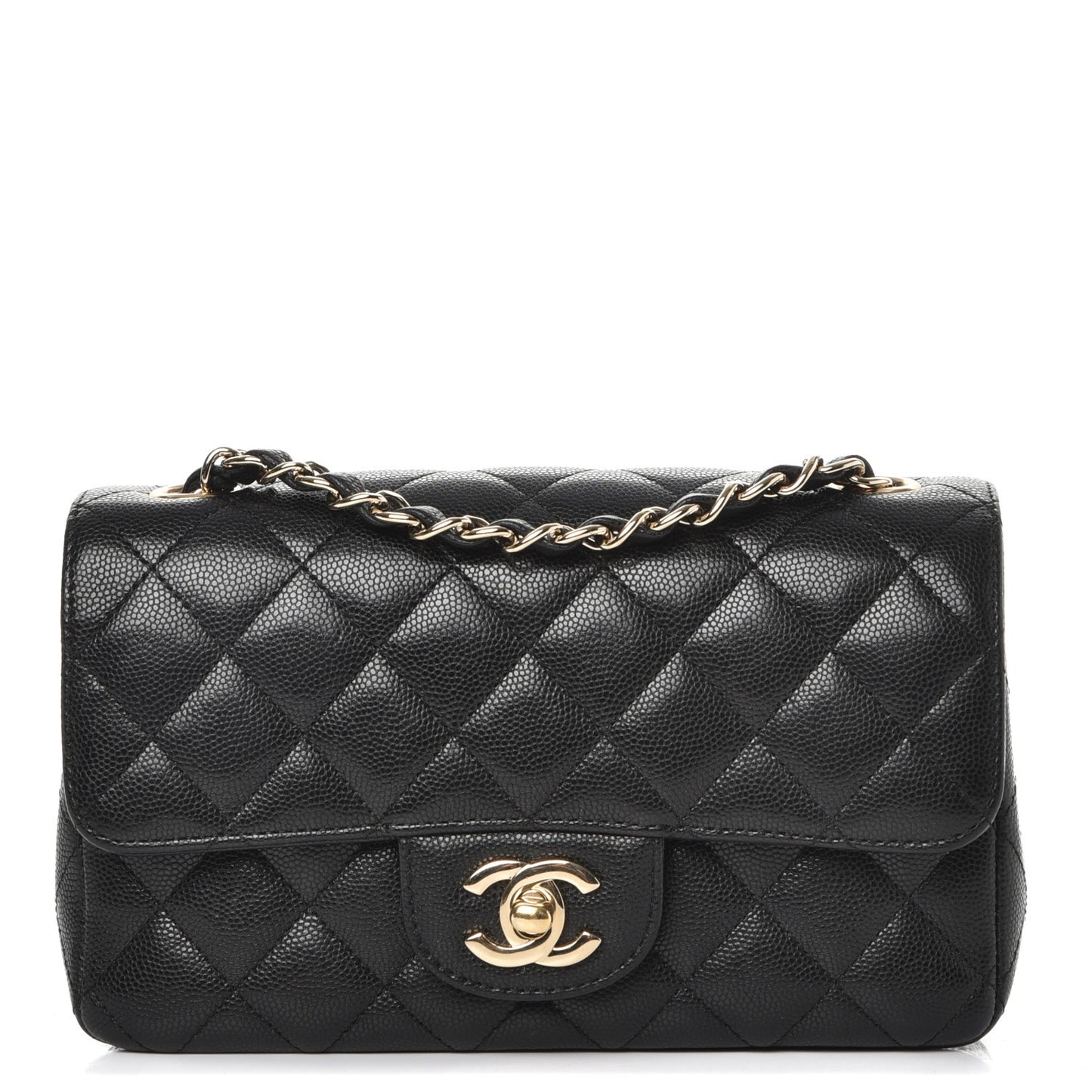 Caviar Quilted Mini Rectangular Flap Black