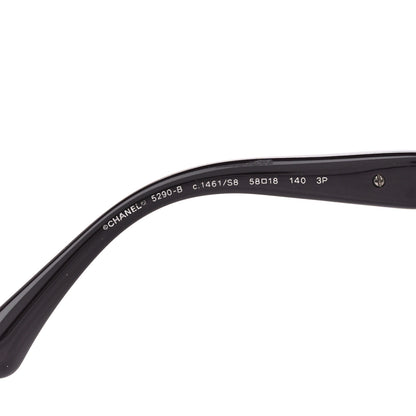 Chanel Round Acetate Bijoux Exclusive Sunglasses 5290B Black 6 of 9