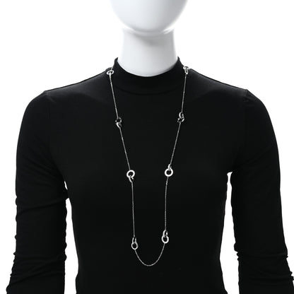 Cartier 18K White Gold Diamond LOVE Long Station Necklace 3 of 4