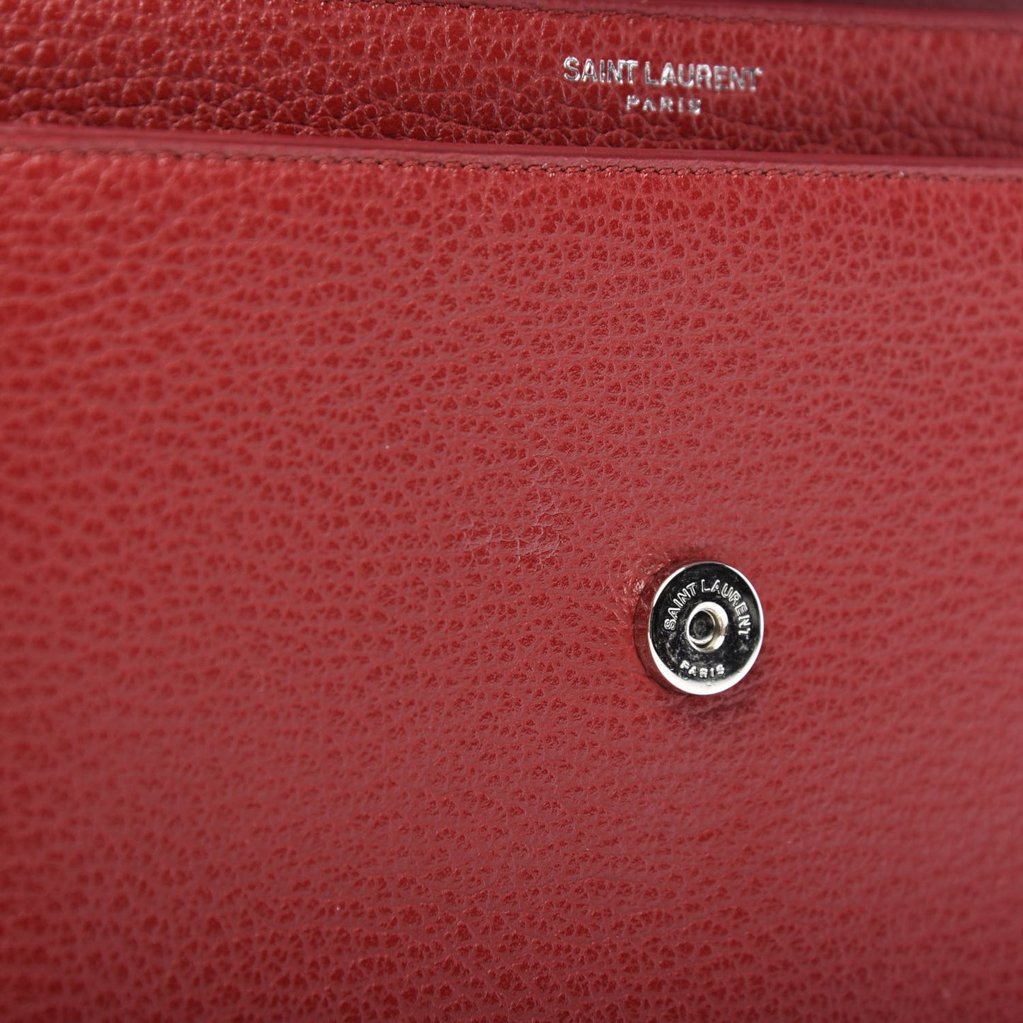 Grained Calfskin Medium Monogram Sunset Satchel Red