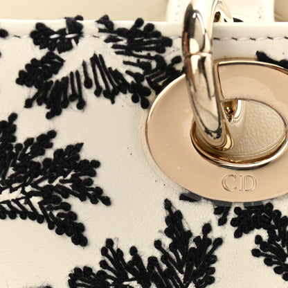 Christian Dior Calfskin Embroidered Lady D-Joy White Black 11 of 12
