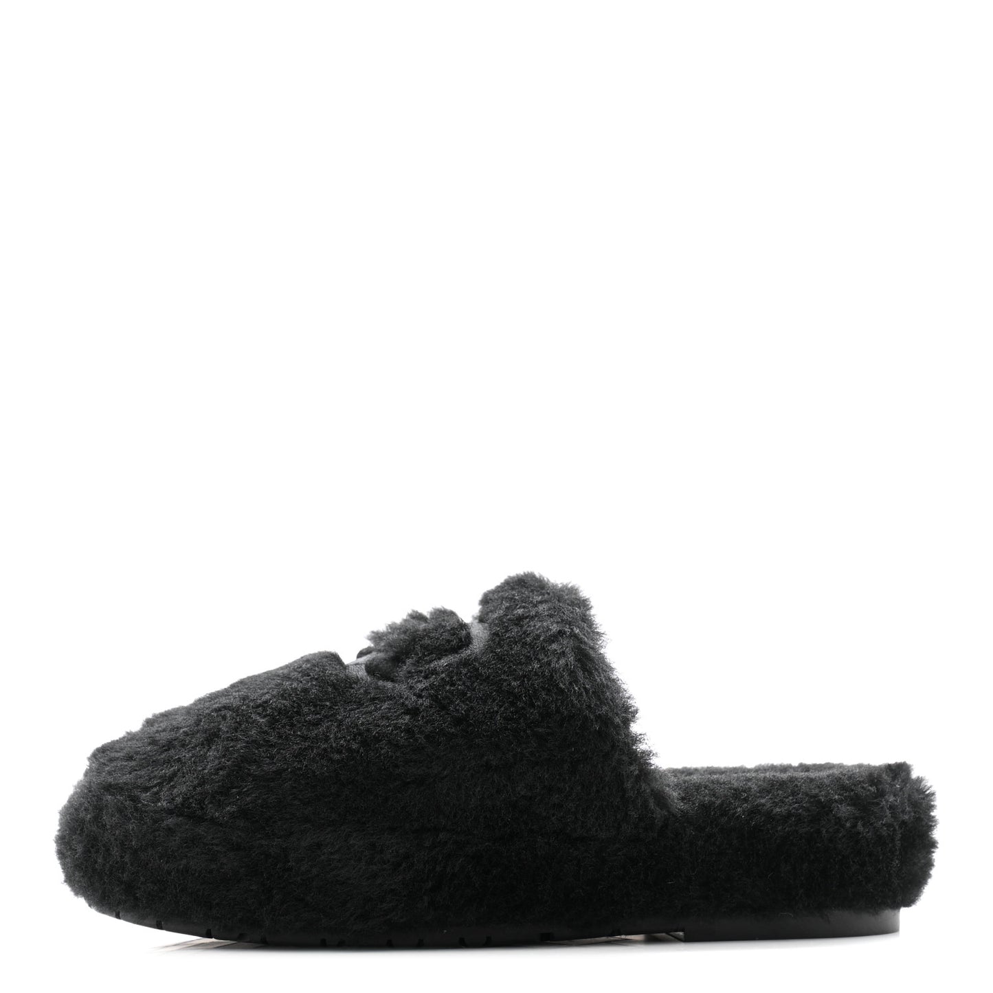 Fur CC Flat Mules 41 Black