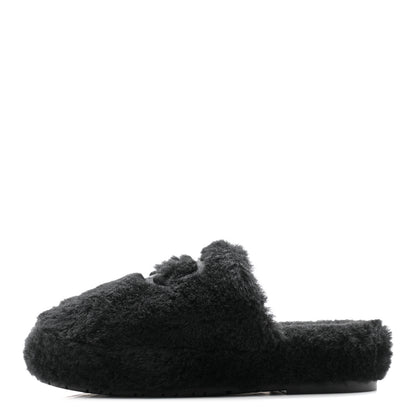 Chanel Fur CC Flat Mules 41 Black 1 of 14