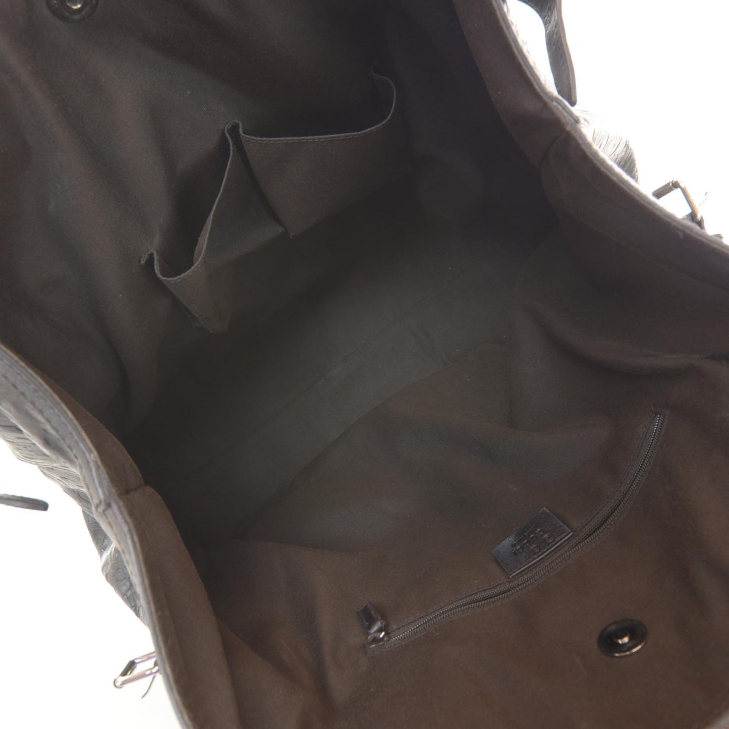 Horsebit Embossed Full Moon Tote Brown