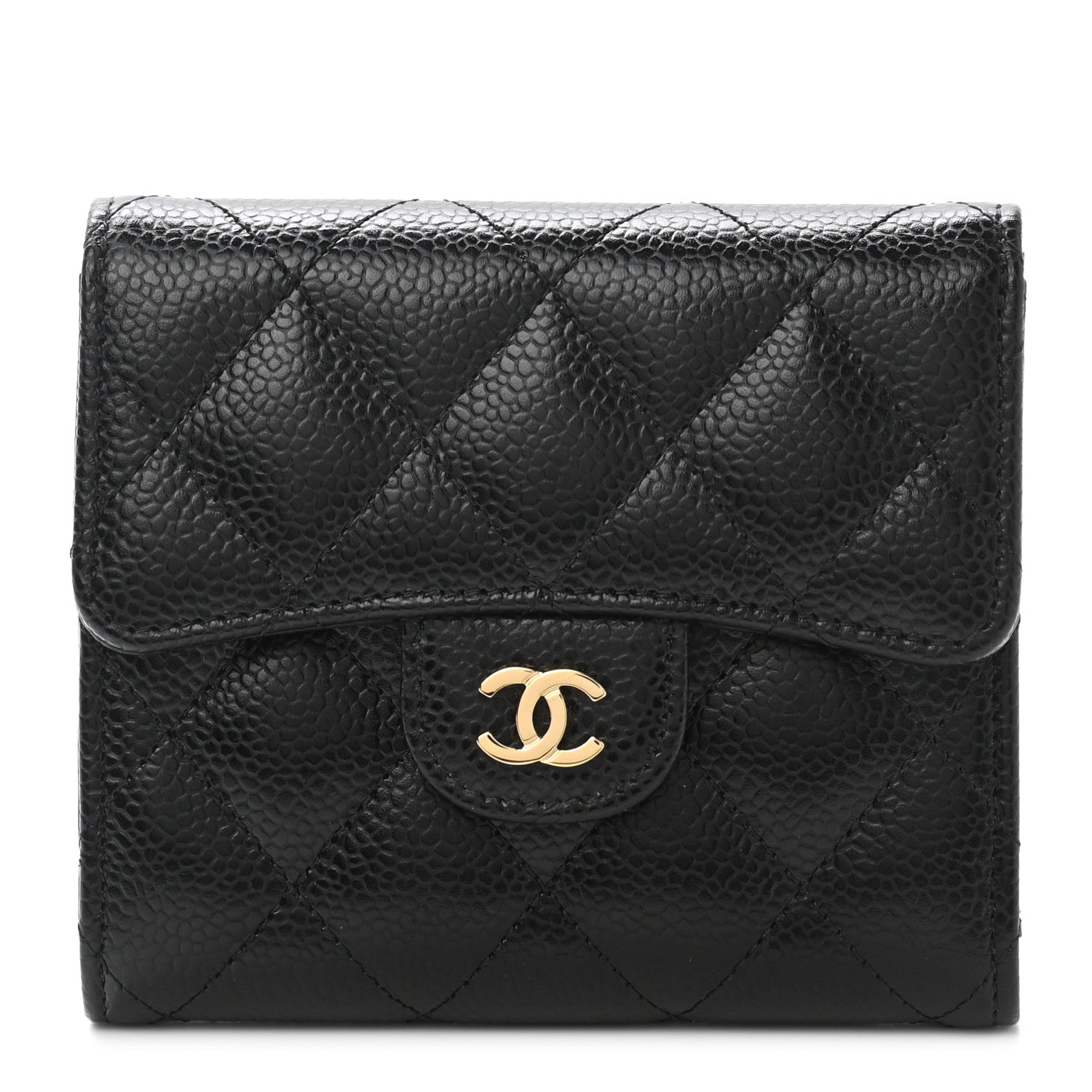 Chanel Caviar Quilted Compact Flap Wallet Black 1 of 10
