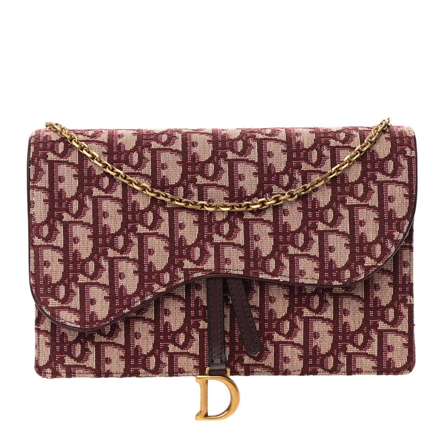 Oblique Saddle Chain Pouch Burgundy