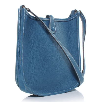 Hermes Veau Epsom Evelyne TPM Blue Jean 3 of 7