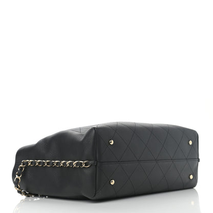 Chanel Bullskin Stitched Medium Shopping Bag Black 4 of 12