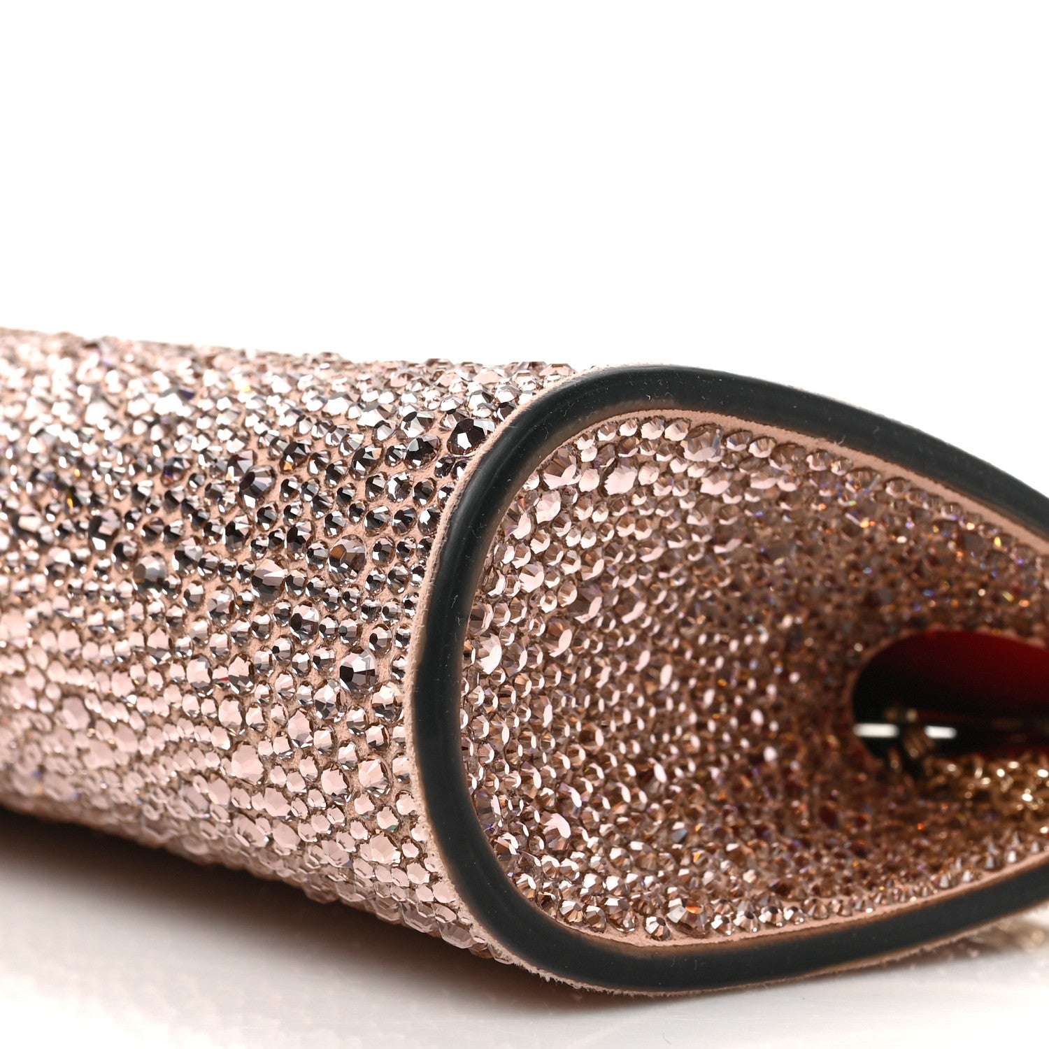 Christian Louboutin Suede Crystal Strass Small Palmette Clutch Pink Vintage Rose 8 of 8