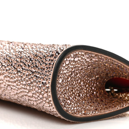 Christian Louboutin Suede Crystal Strass Small Palmette Clutch Pink Vintage Rose 8 of 8