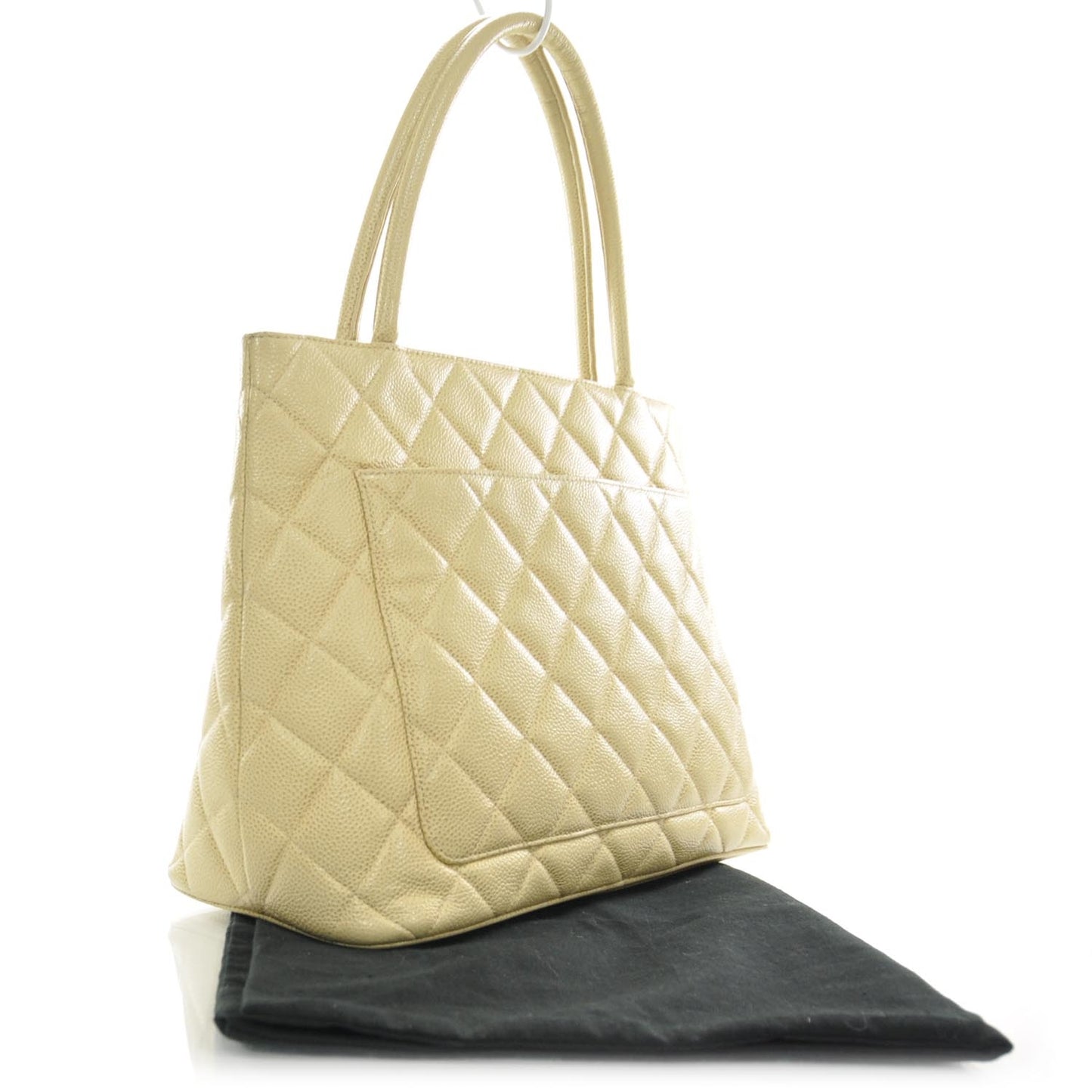 Caviar Quilted Medallion Tote Beige