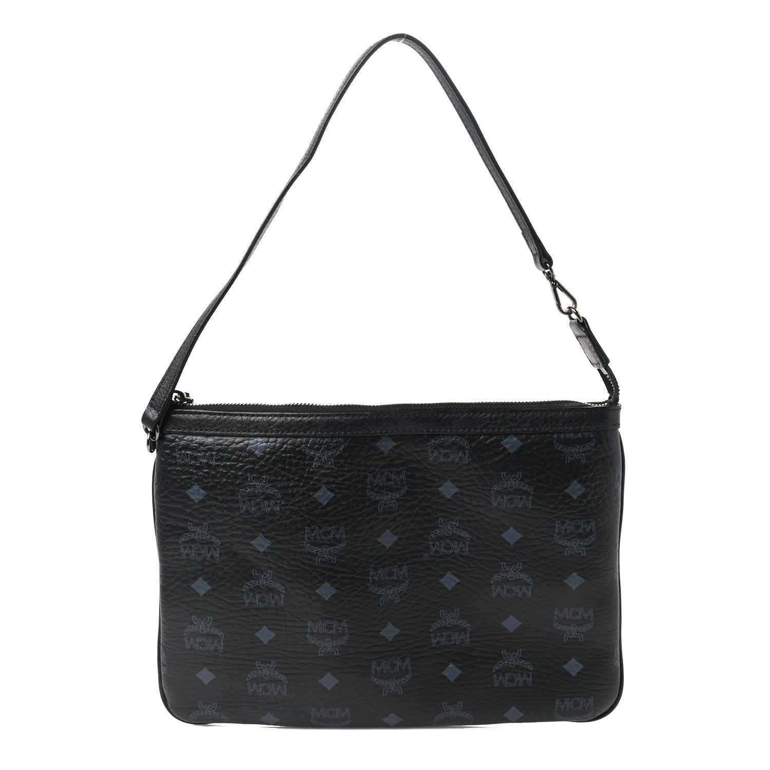 MCM Visetos Liz Shopper Tote Pouch Black 1 of 8