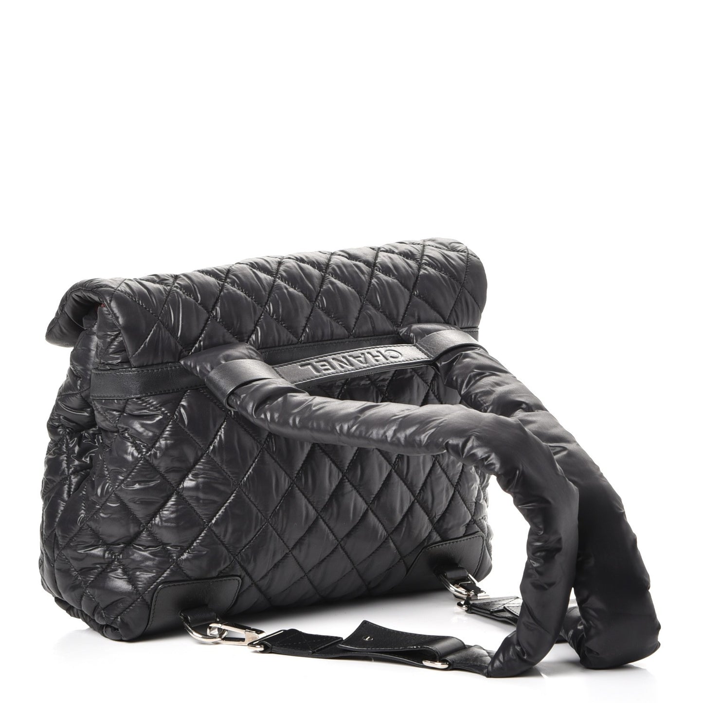 Nylon Quilted Coco Cocoon Backpack Black