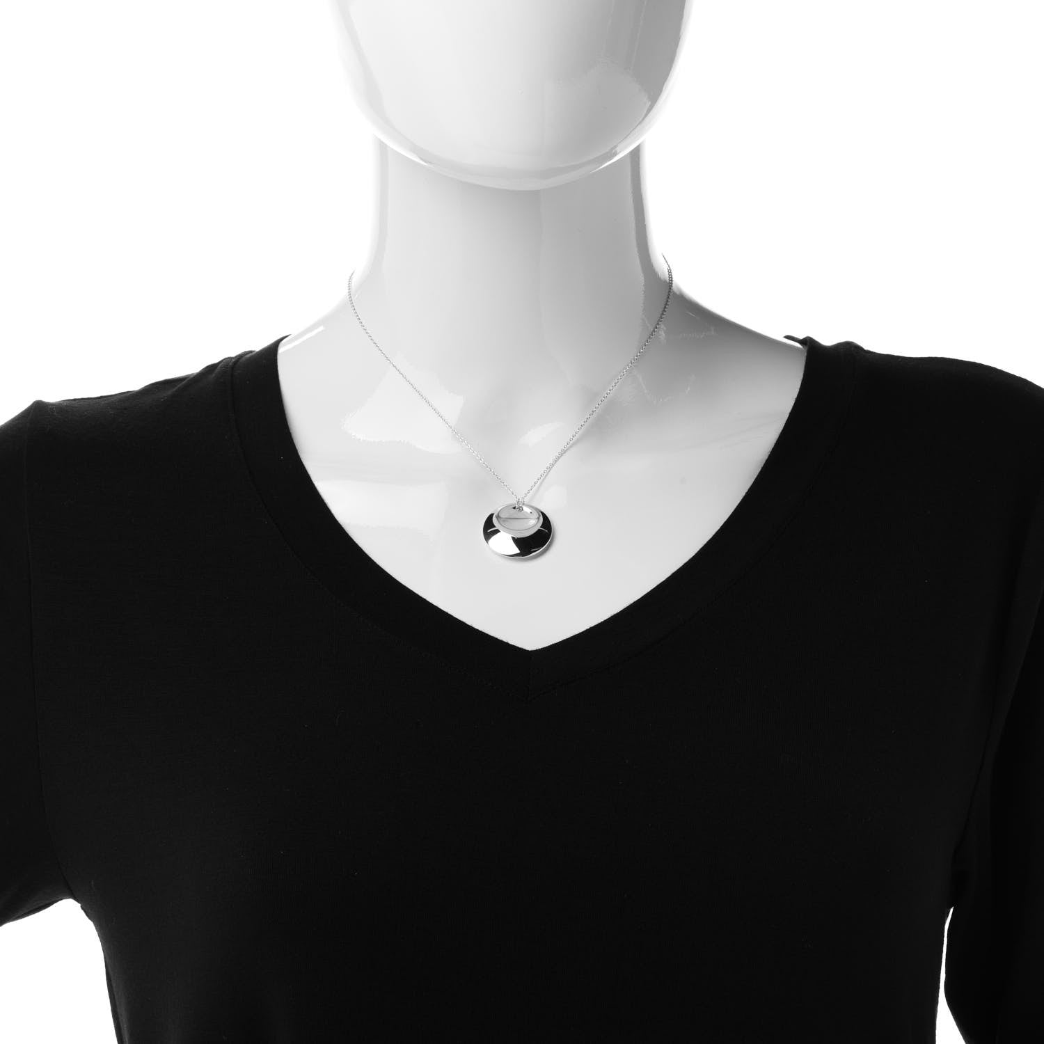 Tiffany Sterling Silver Elsa Peretti Round Disc Pendant Necklace 2 of 7