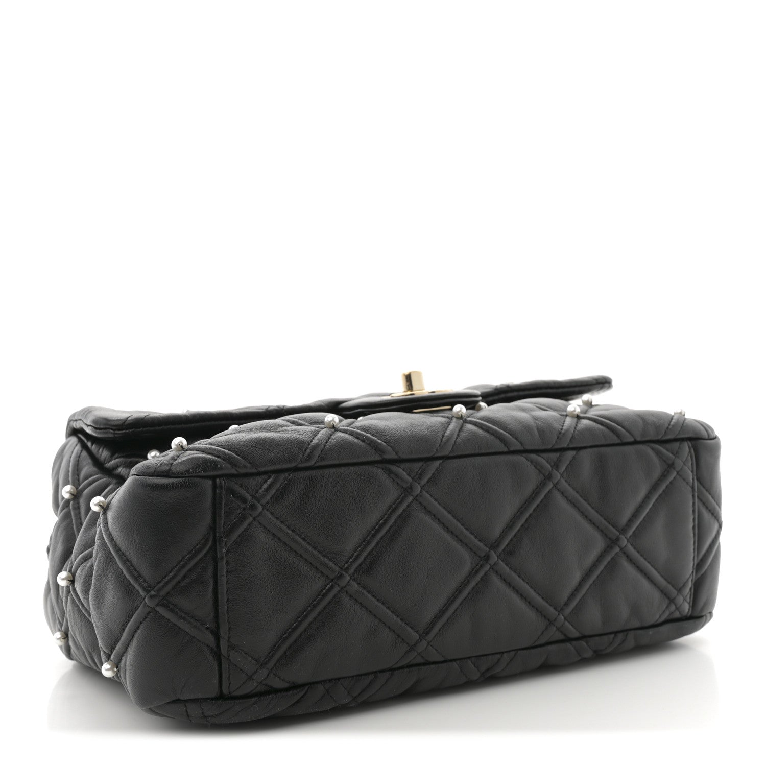 Chanel Lambskin Quilted Pearl Studded Flap Black 4 of 10