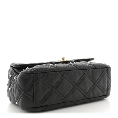 Chanel Lambskin Quilted Pearl Studded Flap Black 4 of 10