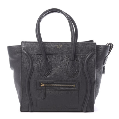 Celine Drummed Calfskin Micro Luggage Anthracite 1 of 9