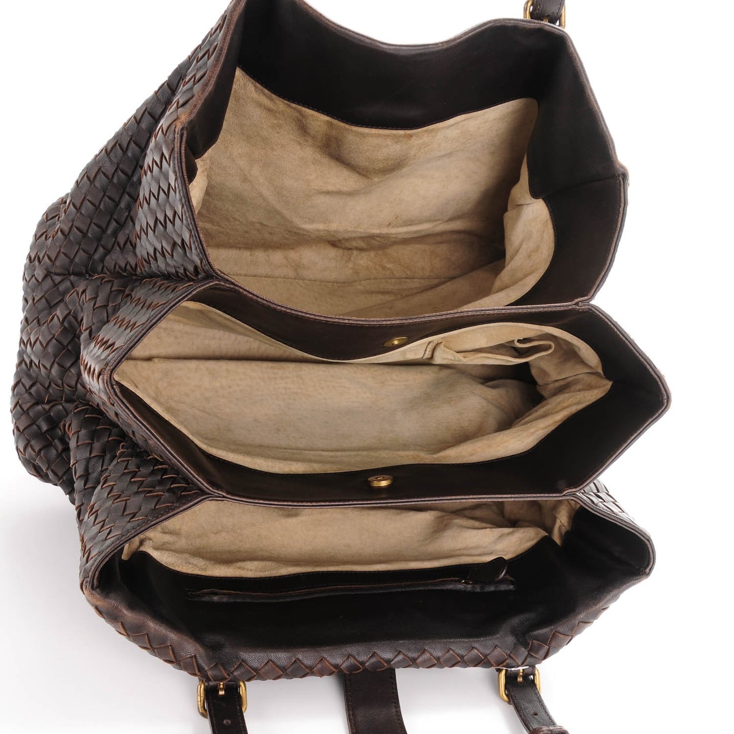 Nappa Intrecciato Medium Roma Tote Moro